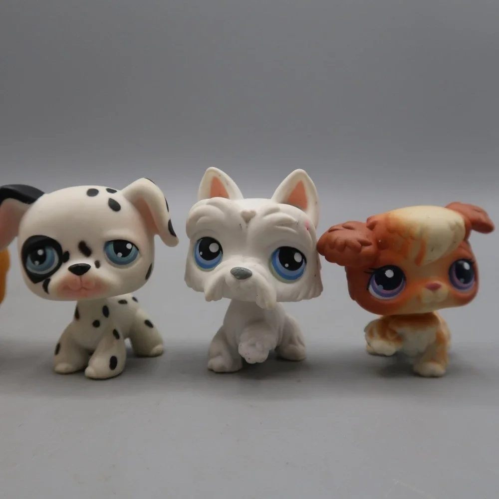 Vintage Littlest Pet Shop Lot of LPS Dog #44 Dalmatian Dog Bulldog #79 Maltese +